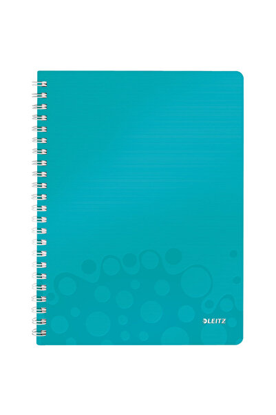 Leitz Caiet de birou Wow, PP, A4, cu spira, dictando - turcoaz metalizat