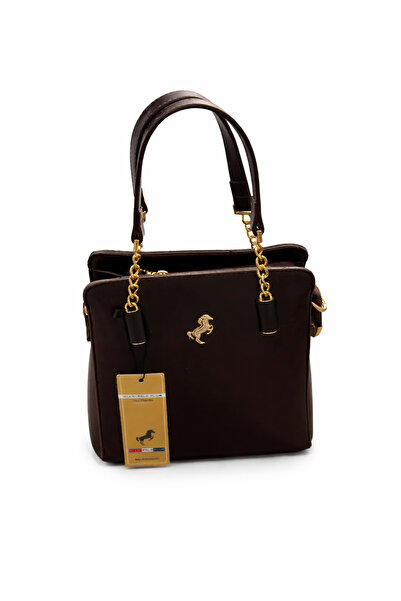 ELOVE Miami Polo Clup 3 Compartment Faux Leather Chain Detailed Women's Hand ...