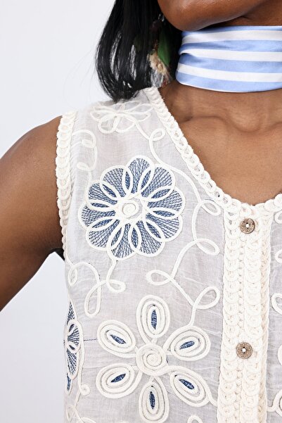 5in1Canpolat Natural Bohemian Vest 30896