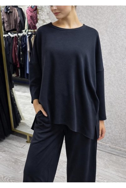 TUGBA COLLECTION Yeni Sezon Rahat Kalıp Şalvar Form Causal Oysho Takım Kahve ...