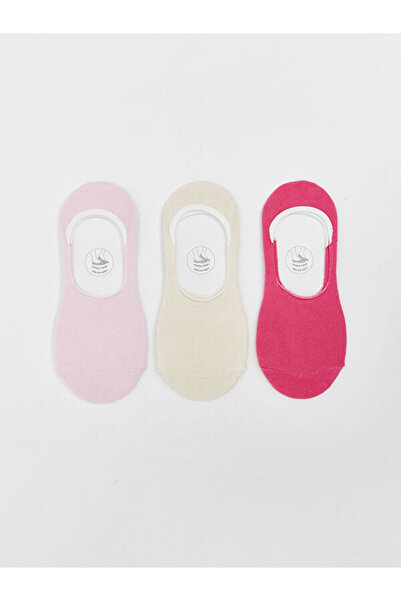 LC Waikiki Rmz Gi̇yi̇m Farkiyla Women's Plain Ballerina Socks 3-Pack