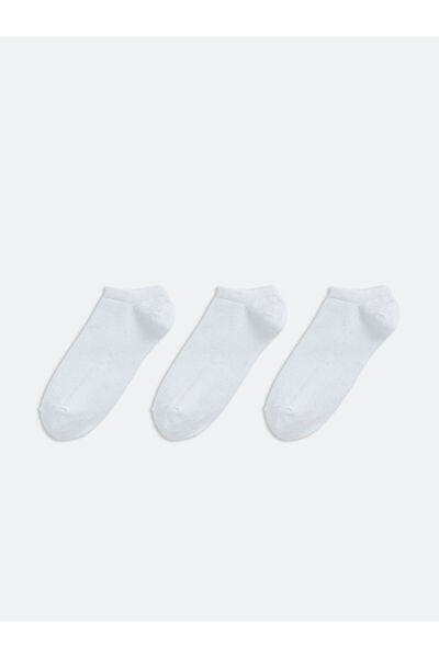 LC Waikiki Rmz Gi̇yi̇m Farkiyla Women's Booties Socks 3-Pack