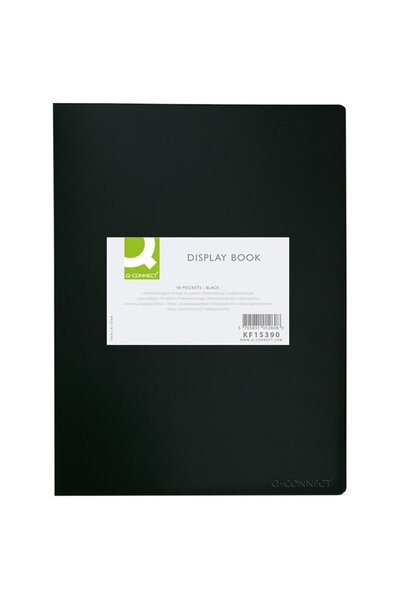 Q-Connect Dosar de prezentare cu 20 folii, A3, coperta rigida, - negru