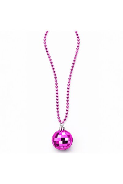 Skygo Retro Disco Ball Shaped 80S 90S Fuchsia Pink Color Plastic Pendant
