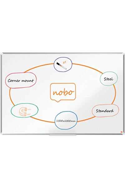 Nobo Premium Plus board, lacquered steel, 150x100 cm, magnetic, includes mark...