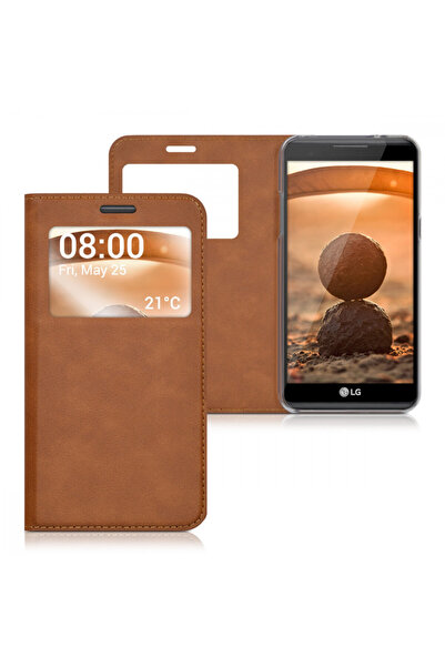 KWmobile Case for LG X Power, Faux Leather, Brown, 39814.83