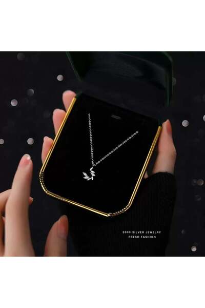 Generic قلادة نسائية فضة عيار 925 تصميم وسام الدهشة