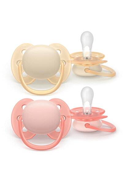 Philips Set 2 suzete Avent Ultra Soft SCF091/38,0-6 luni,roz/galben