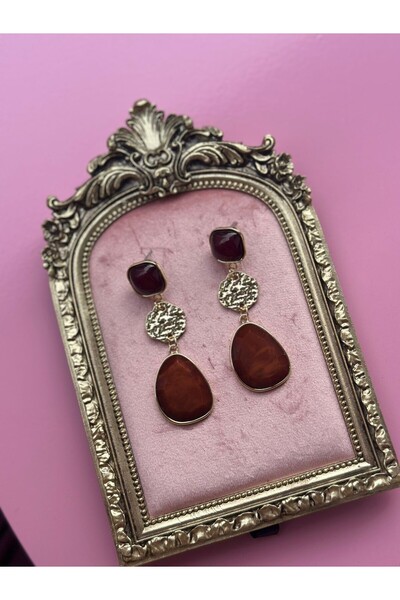 MİOSA 316L Steel Zr Model Dangle Earrings