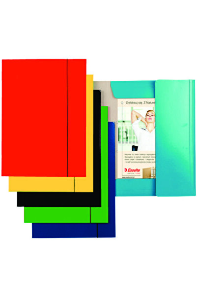 Esselte Plastic-coated cardboard folder with Stretchy, Economy - red