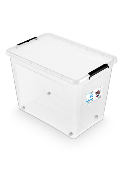 Orplast Plastic container with lid, Sheer, Simple box - capacity 80L - with w...