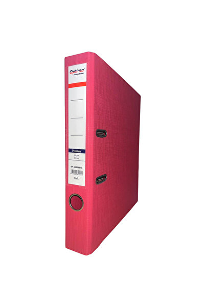 Optima Biblioraft A4, plastifiat PP/PP, margine metalica, 50 mm, Premium - pink
