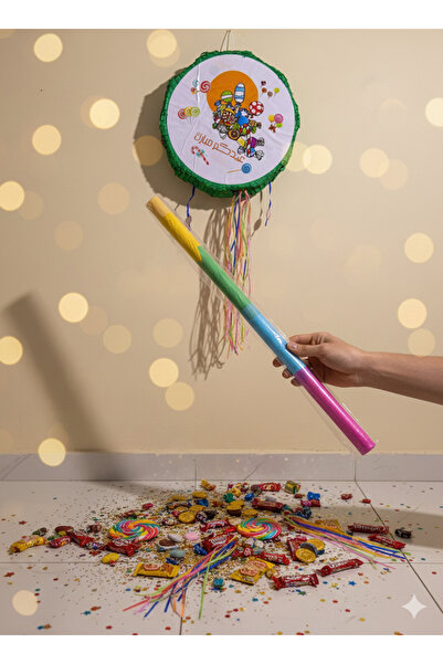 Gerenic Colorful Eid piñata 45cm with a beating stick | To add joy and excite...