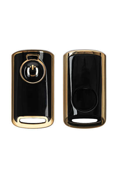 KWmobile Key Case for Yamaha NVX155/XMAX300, Black/Gold, Silicone, KWM0000259...