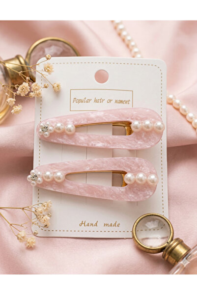 Srctech İnci Model A acrilic Set de 2 catarame laterale roz deschis