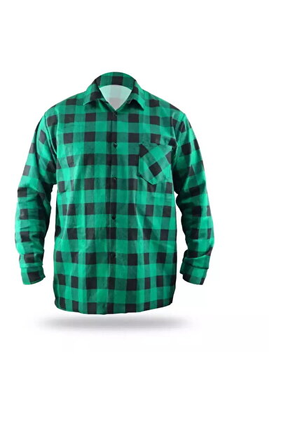 DEDRA EXIM Green flannel shirt, size XL, 100% Cotton