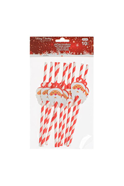 By TGA Paie de hârtie cu dungi albe și roșii, figurină decorativă Moș Crăciun...