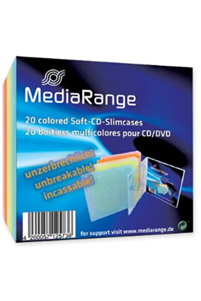 MediaRange Carcasă subțire moale pentru CD/DVD, culoare 5x4, 20 bucăți