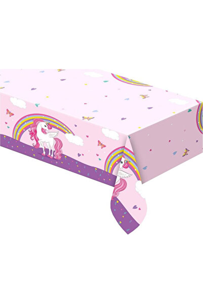 UNICORN Plastic Tablecloth Rainbow Colors 120x180 cm Pink