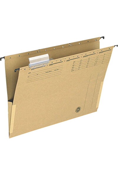 Q-Connect Dosar suspendabil cu burduf si eticheta , bagheta metalica, - kraft