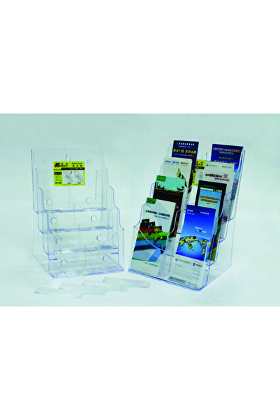 Kejea Display plastic pentru brosuri, de birou/perete, 4 x A4-portrait, - tra...