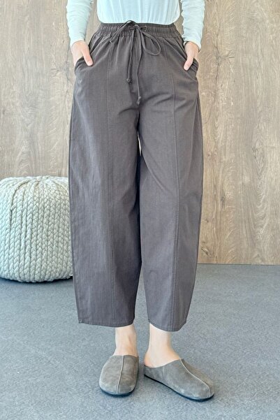 Hazamoda Shalwar Linen Trousers Brown