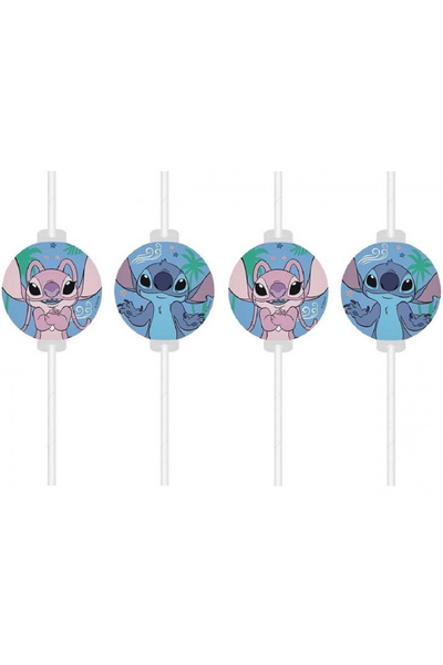 Lilo & Stitch Set of 4 Blue Paper Straws