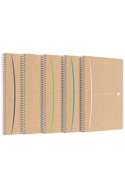 Oxford Caiet cu spirala A4, Touareg, 90 file-90g/mp, coperta carton reciclat,...