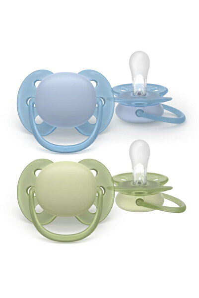 Philips Set 2 suzete Avent Ultra Soft SCF091/37,0-6 luni,albastru/verde