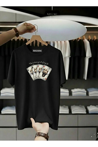 İnazuma Outdoors Unisex Oversize Βαμβακερό T-shirt με στάμπα, κοντό μανίκι κα...