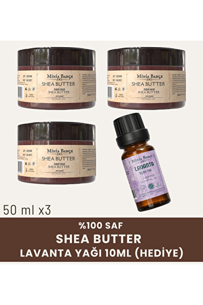 Minia Bahçe Bitki ve Sanat Atölyesi %100 Saf Shea Butter Seti 3x50 ml – Doğal...