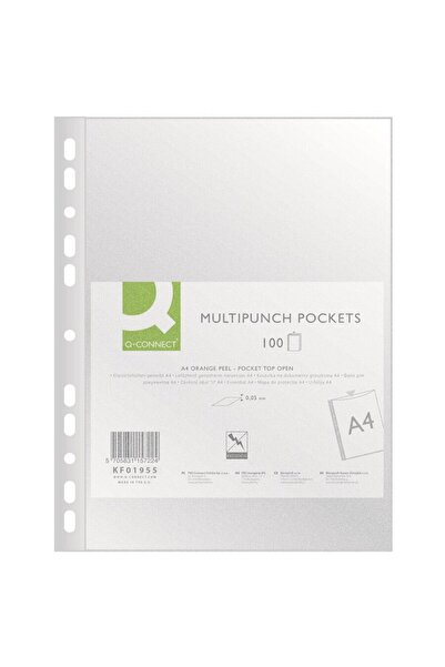 Q-Connect Folie protectie pentru documente, 50 microni, 100folii/set, - trans...
