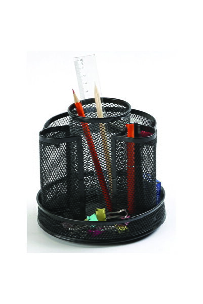Q-Connect Organizer metalic Mesh, de birou, rotativ, - negru
