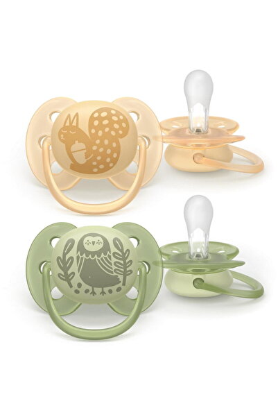 Philips Set 2 suzete Avent Ultra Soft SCF091/46,6-18 luni,galben/verde