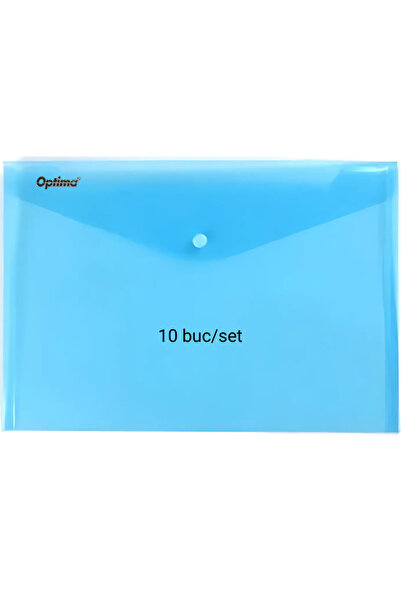 Optima Mapa PP protectie documente A4 landscape, inchidere cu capsa, 10/set, ...