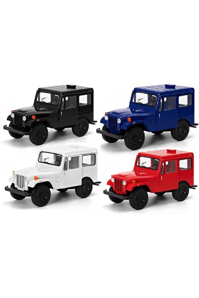 Kinsmart 4 قطع من سيارات جيب DJ-5B موديل 1971 بمقياس 1:26 - نموذج مصغر كلاسيك...