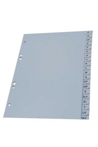 Optima Index plastic gri, alfabetic A-Z, A5, 120 microni,
