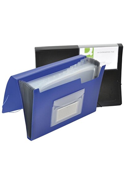 Q-Connect Mapa cu burduf A4, 13 compartimente, separatoare color, inchidere c...