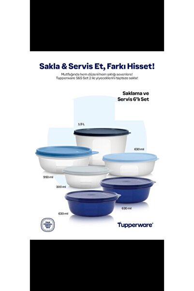 Tupperware Saklama ve Servis 6’lı Set