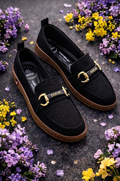 Platana حذاء نسائي حذاء بنعل طبي بإبزيم حذاء لوفر - حذاء كاجوال مريح وناعم