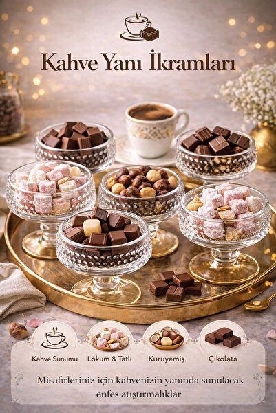 Maridet Nokta Desenli Ayaklı Cam Sunum Kasesi Kahve Yanı Lokum Çikolata Kuruy...