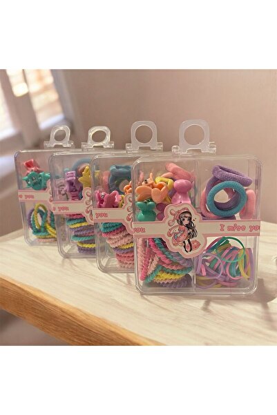 The Cloudish Shop Kız Bebek Çocuk Kutulu toka seti klips lastik toka canlı pa...