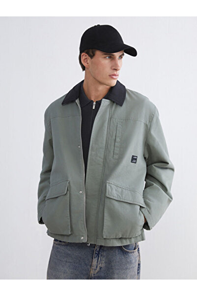 LC Waikiki Rmz Gi̇yi̇m Farkiyla Comfortable Fit Contrast Roba Collar Men's Coat