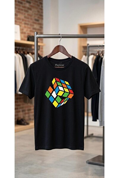 playwear Μπλουζάκι με στάμπα Rubik's Cube, 100% βαμβακερό, σε μεγάλο μέγεθος,...