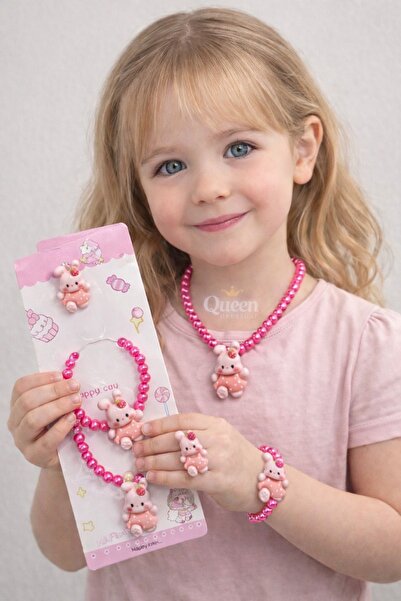 QUEEN AKSESUAR مجموعة هدايا إكسسوارات مجوهرات للأطفال مكونة من مرصّع بالخرز ح...