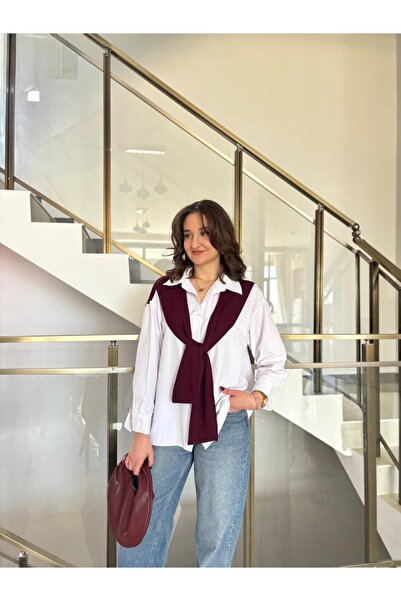 Sude Kızanlıklı Cămașă cu design detaliat și legături tip șal