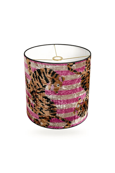 ge living Leopard Printed Pcs Velvet İkat Lampshade Head – 38 X 38 cm