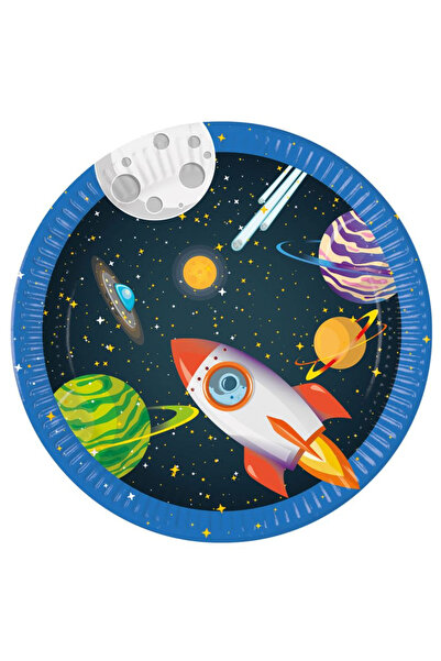 Procos Set of 8 Rocket Space plates, 23 cm Navy Blue
