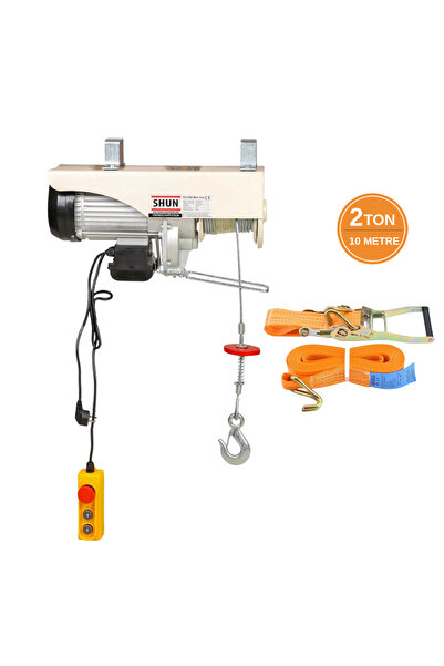 Shun Elektrikli Mini Vinç Caraskal 600/1200 Kg Uzaktan Kumandalı + 2 Ton 10 m...
