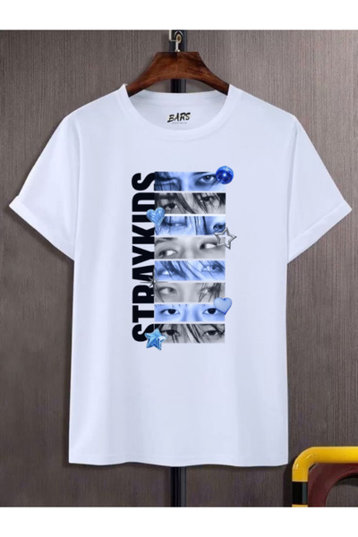 barsdepo Stray Kids Baskılı Tişört, PREMIUM Kalite Unisex Çocuk / Yetişkin (S...